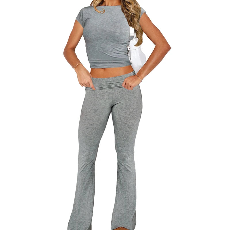 Ensemble Femme Y2K – Crop Top & Legging Été