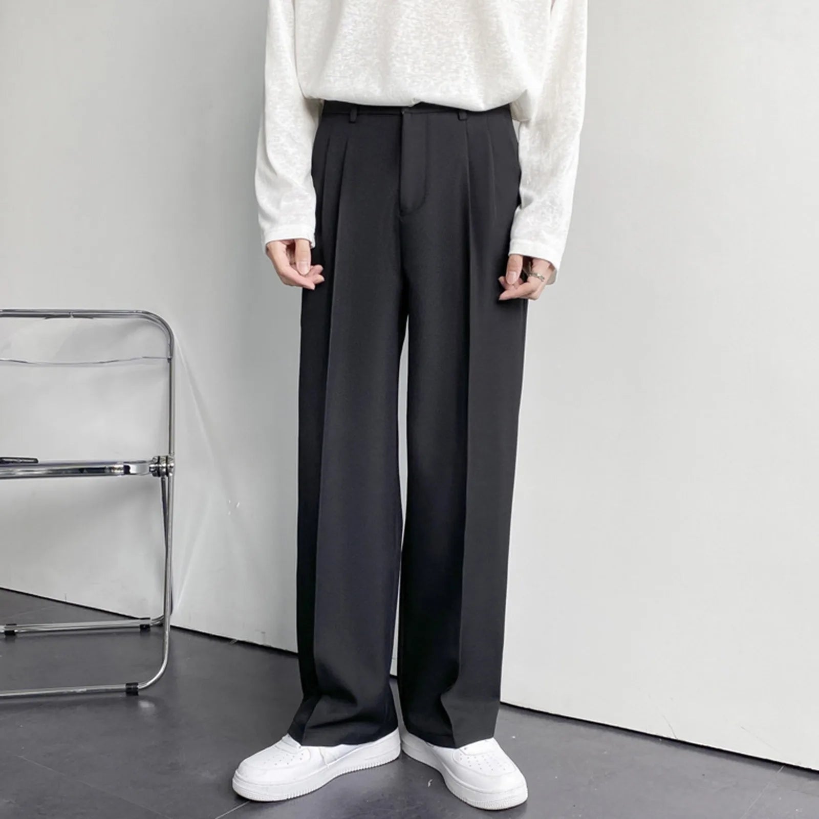 Pantalon Classique Homme – Coupe Droite & Style Décontracté Chic