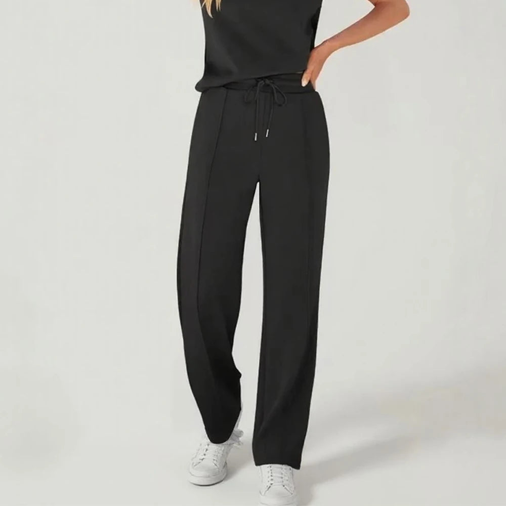 Pantalon Femme Confort – Cordon, Long & décontracté