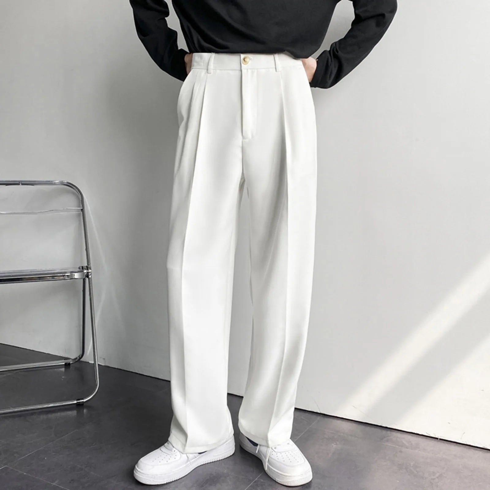 Pantalon Classique Homme – Coupe Droite & Style Décontracté Chic