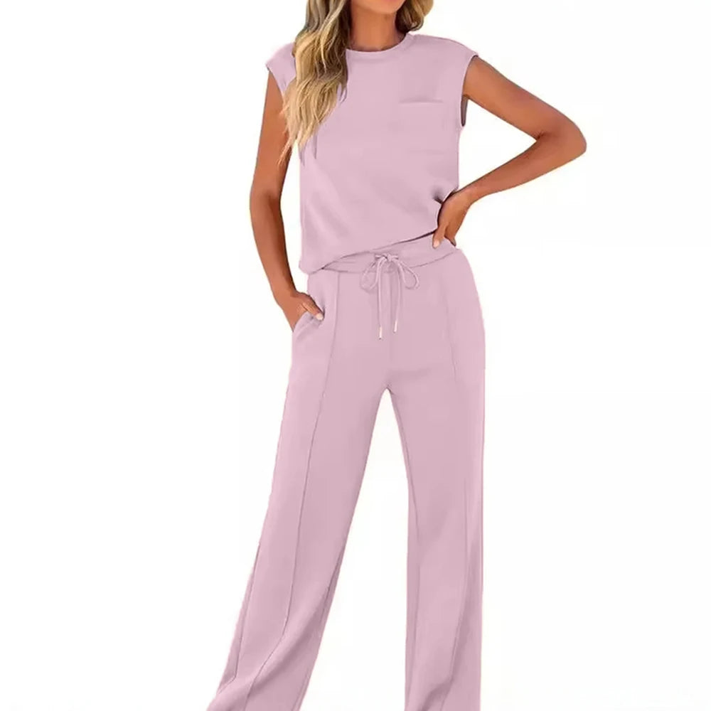 Pantalon Femme Confort – Cordon, Long & décontracté