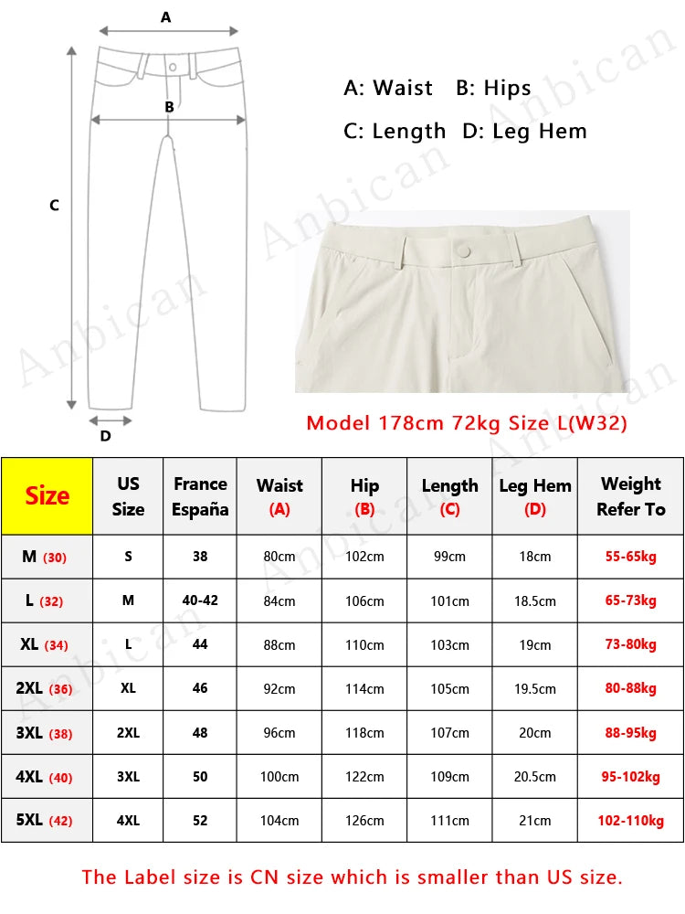 Pantalon Été Homme Séchage Rapide