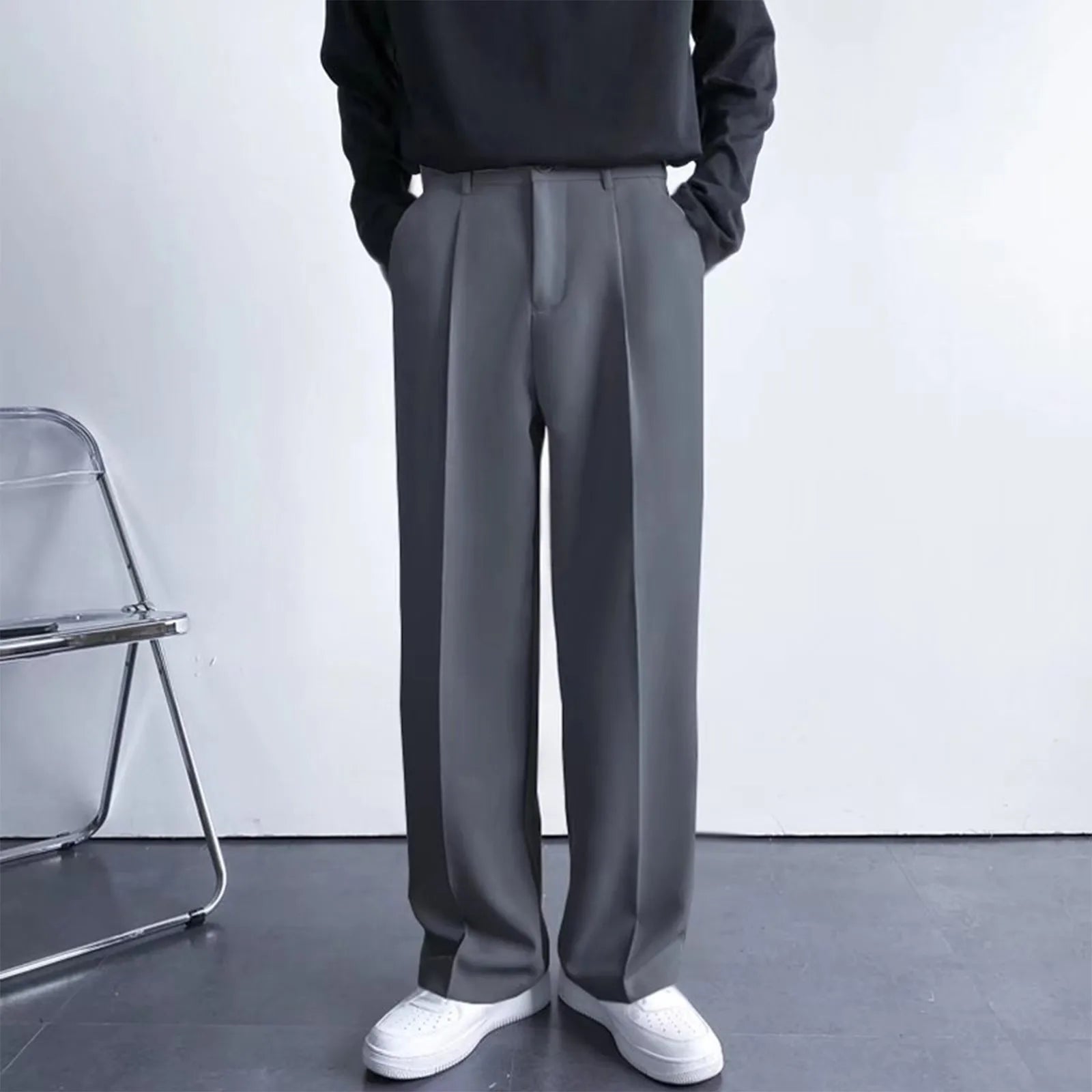 Pantalon Classique Homme – Coupe Droite & Style Décontracté Chic