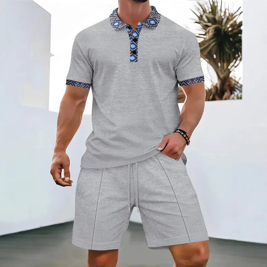 Ensemble Homme Été Waffle 2 Pièces Zip & Revers
