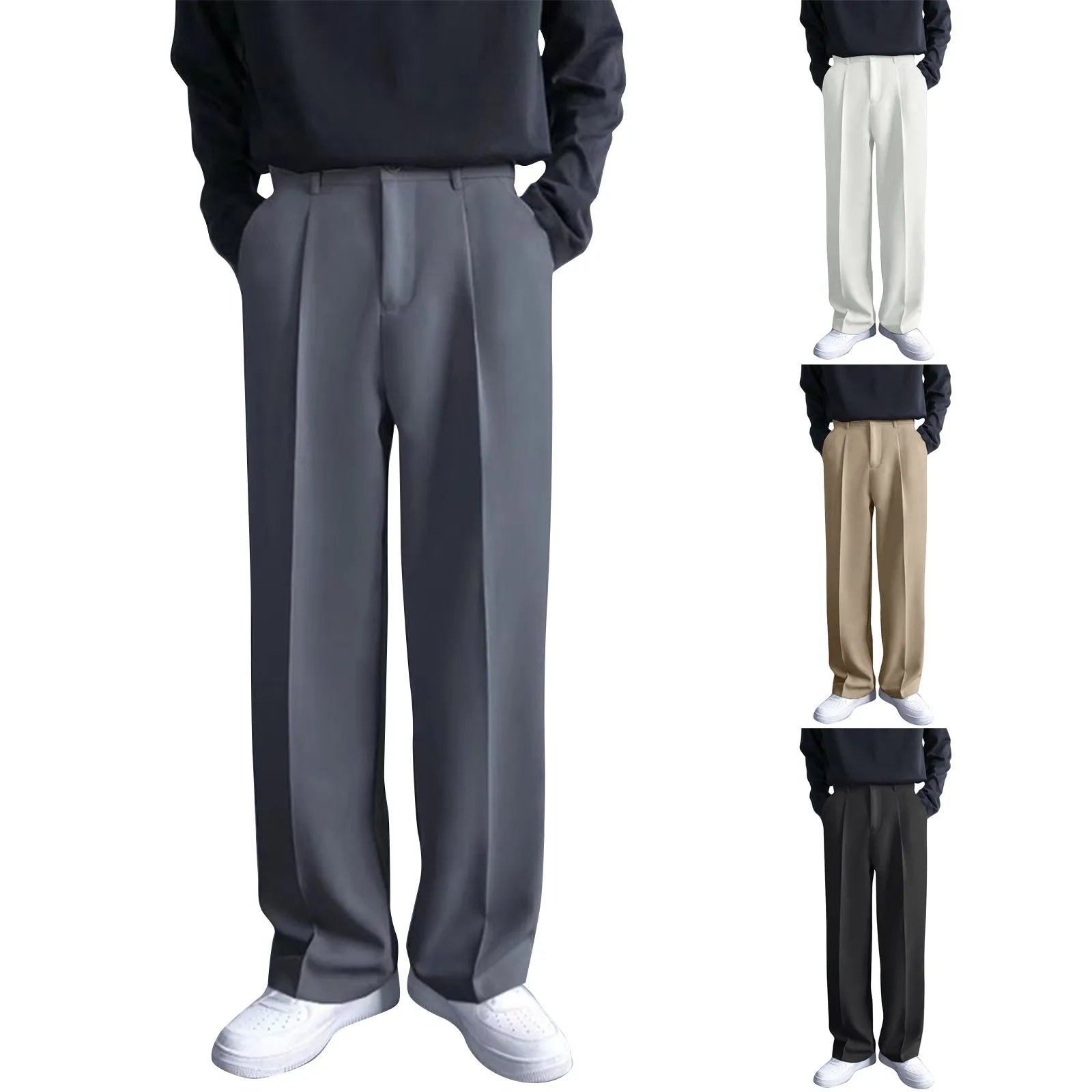 Pantalon Classique Homme – Coupe Droite & Style Décontracté Chic