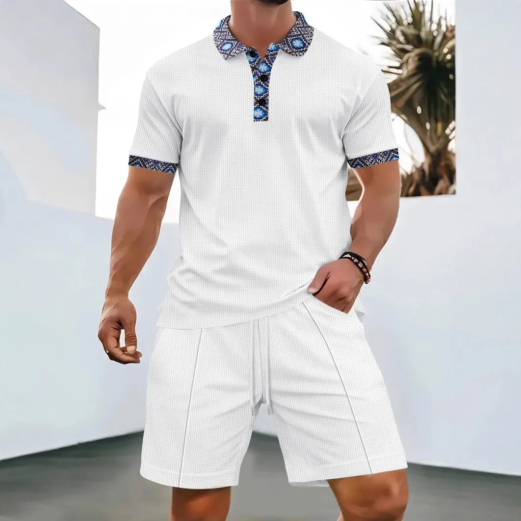 Ensemble Homme Été Waffle 2 Pièces Zip & Revers