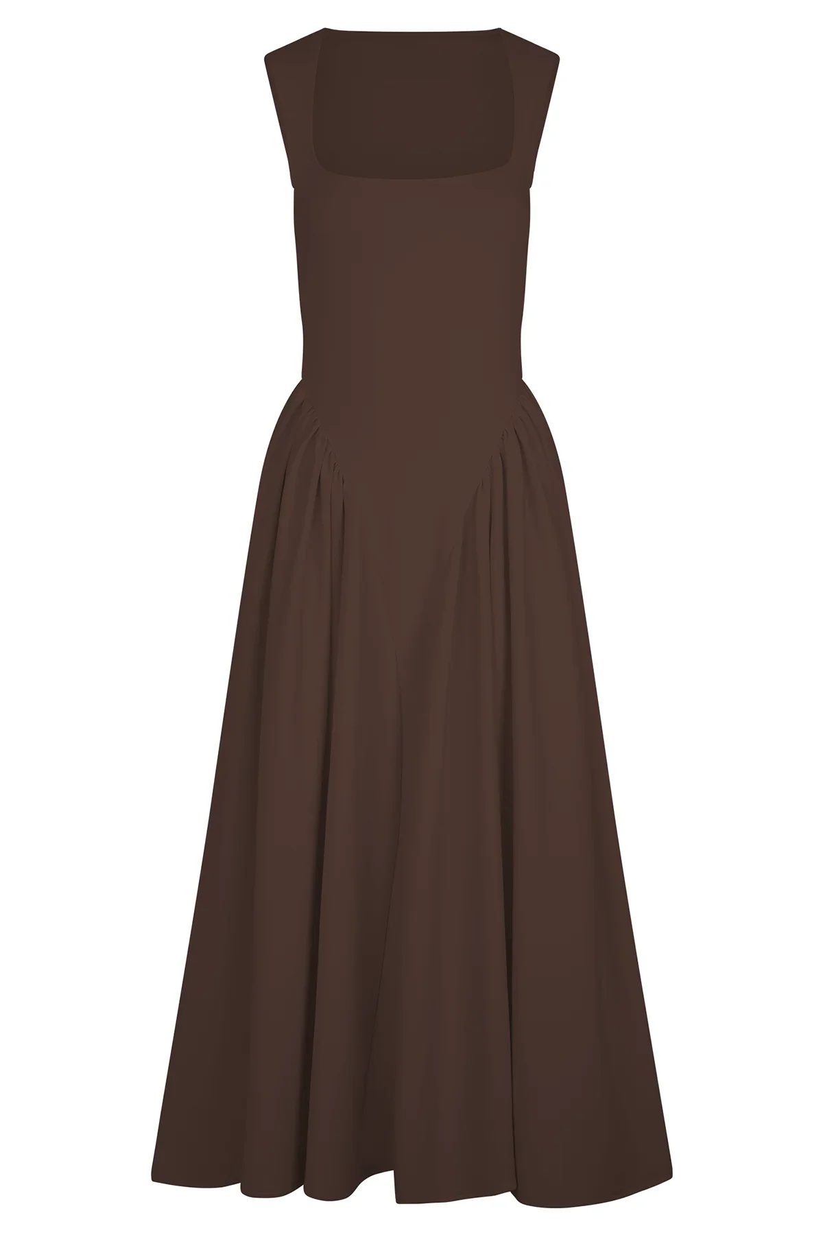 Robe Midi – Brun Cacao Élégant