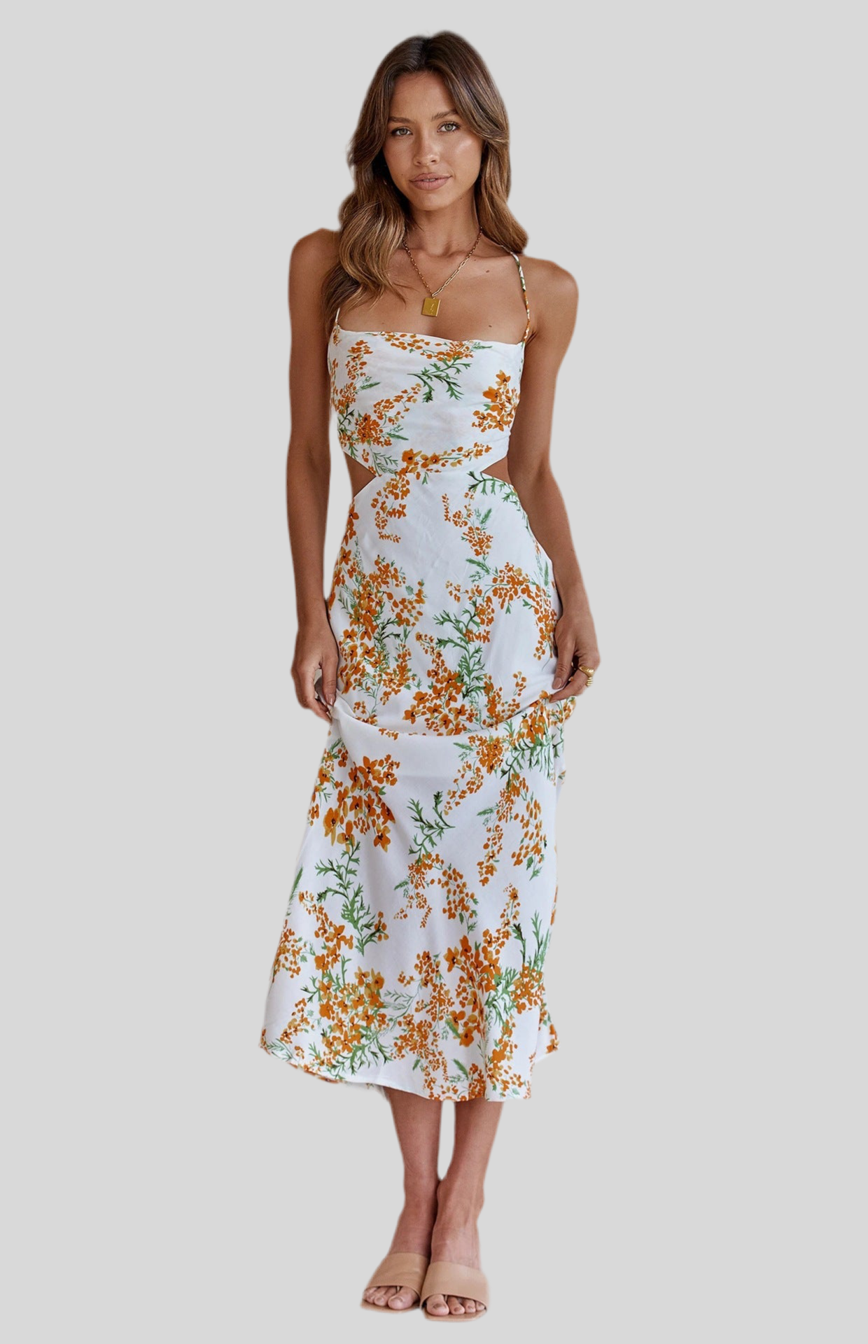 Robe d'Été à Bretelles Fines – Imprimé Fleuri &amp; Dos Nu