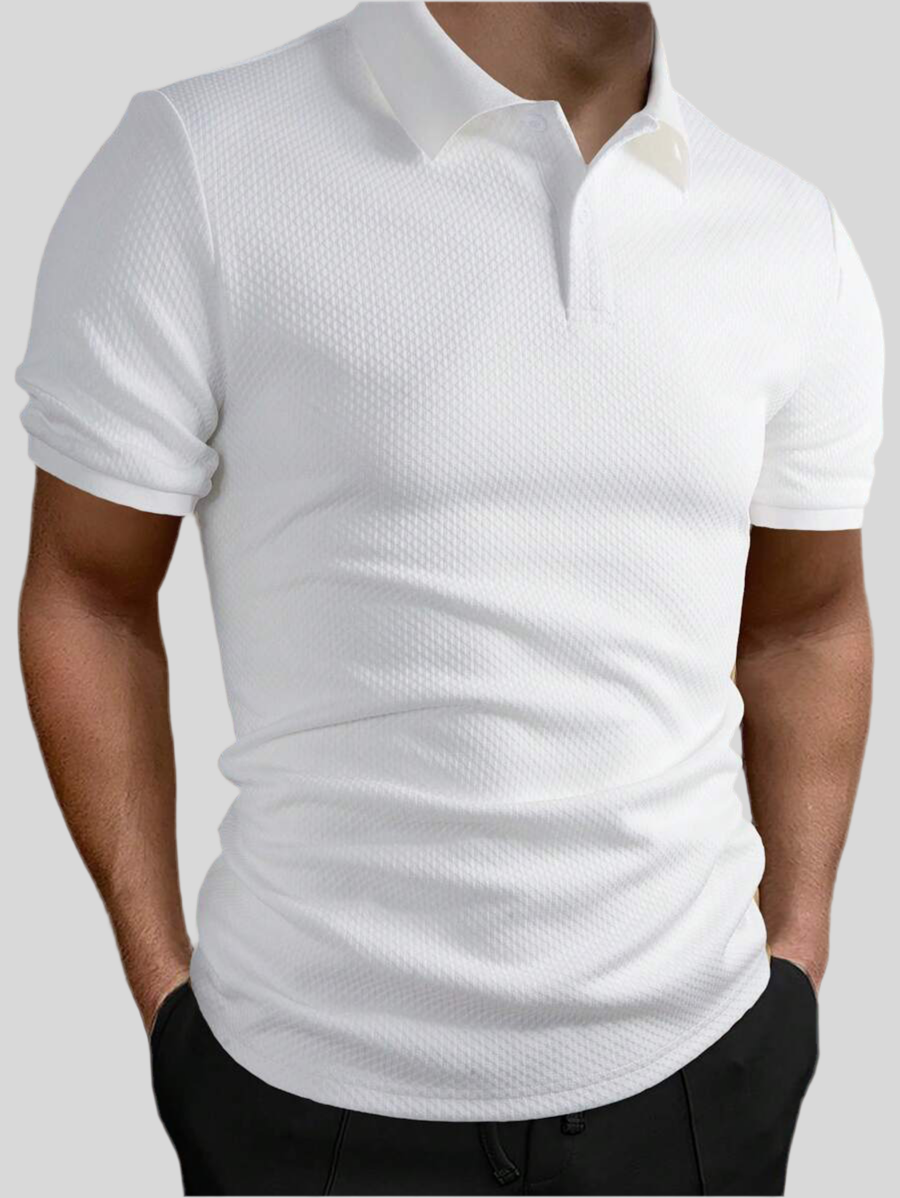Polo Homme Uni à Revers, Style Casual